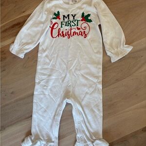 White 'My First Christmas' Kids One Piece